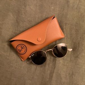 Ray-Ban Round Metal Sunglasses, Green and Gold